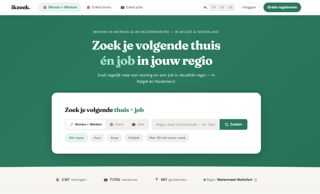 ikzoek living and working search platform