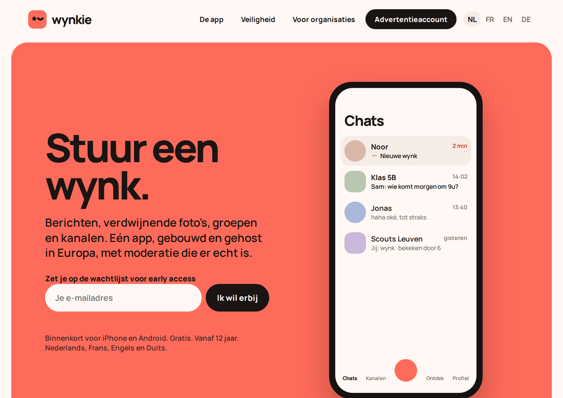 Wynkie chat app for young people
